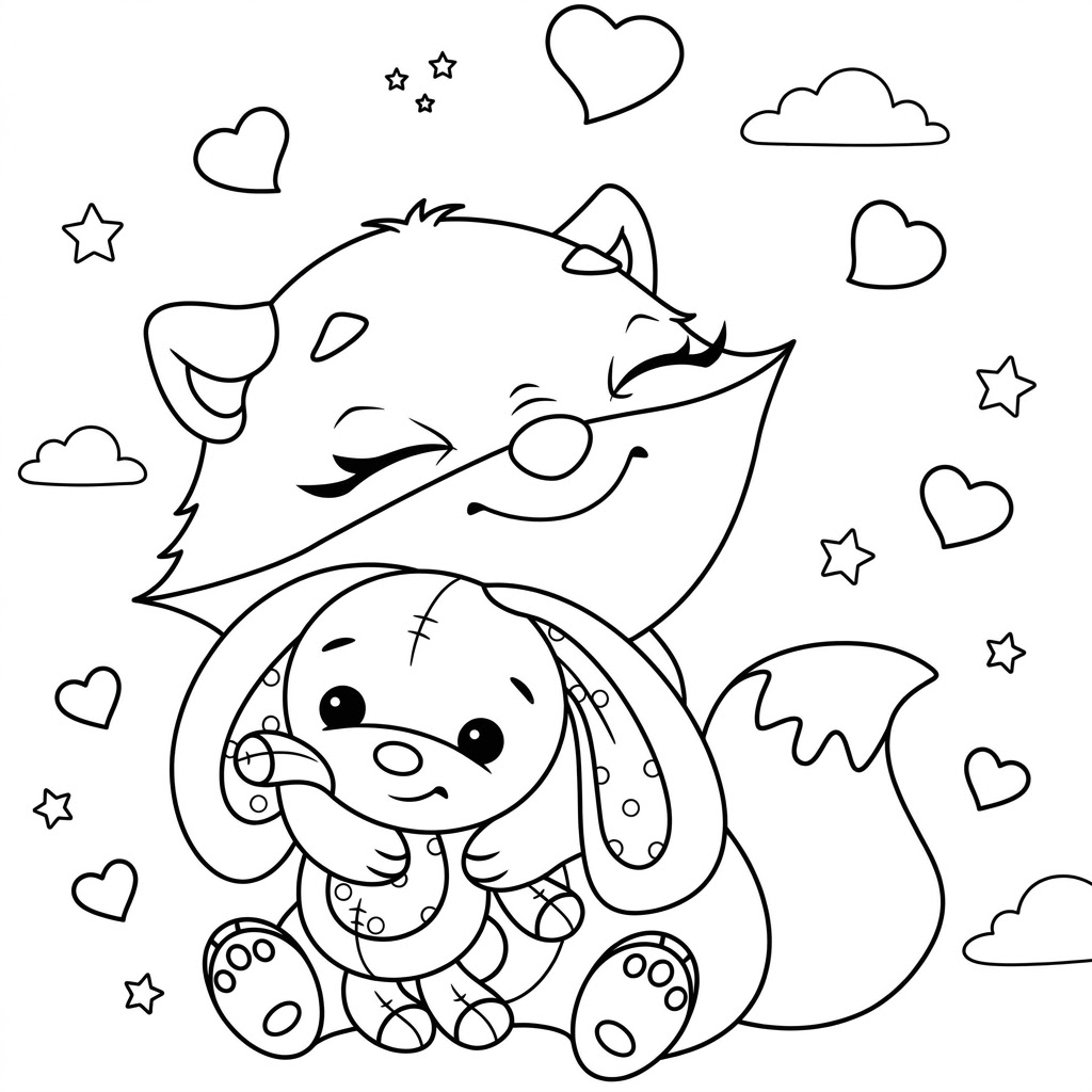 Kitten coloring page — printable black-and-white line art to color online